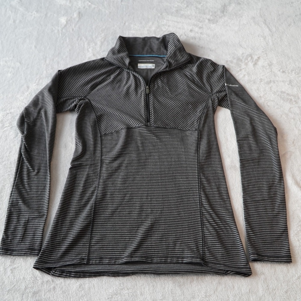 Columbia Women's‎ Omni-Wick 1/4 Zip Pullover Jacket Small Black Gray Lightweight